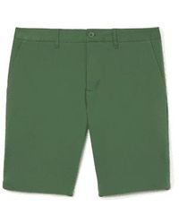 Lacoste - Slim fit stretch cotton bermuda shorts khaki - Lyst