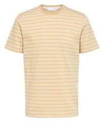 SELECTED - Nueva camiseta cuello O manga corta stripe trigo andy - Lyst