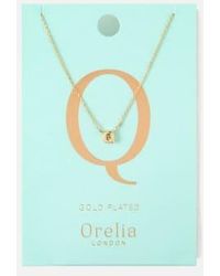 Orelia - Silver Plated Initial Necklace Q - Lyst