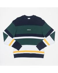 Parlez - Irvine Crew Sweatshirt In Stripe - Lyst