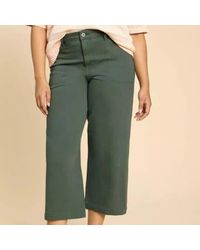 White Stuff - Tia Wide Leg Cropped Jeans Mid Green Uk 12 / Us 8 - Lyst