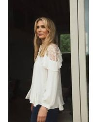 High - Bourgeois Frill Blouse With Lace Shoulders 8 - Lyst