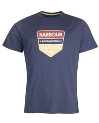 Barbour - International Smq Benning T-shirt Navy - Lyst