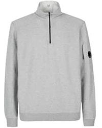 C.P. Company - Light Fleece Half Zipped Sweatshirt Melange M - Lyst