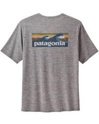 Patagonia - Camiseta capilene cool daily graphic uomo feather gray - Lyst