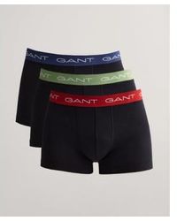 GANT - Pack Of 3 Contrasting Waistband Trunks Xl - Lyst