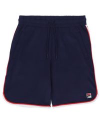Fila Euros Brace Sport Shorts Peacoat White High Risk Red - Blue