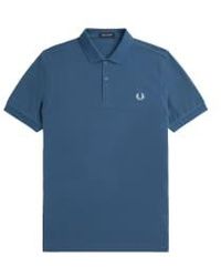 Fred Perry - Slim fit plain polo midnight / light ice - Lyst