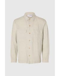 SELECTED - Pure Cashmere Mads Linen Overshirt - Lyst