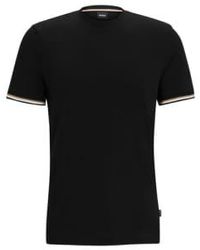 BOSS - Thompson 04 Cotton Jersey T Shirt With Signature Stripe Cuff Detail 50501097 001 - Lyst