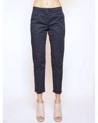 Woolrich Pantalon Femme Bleu Marine En Satin Stretch