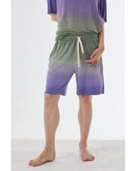 Daniele Fiesoli - Pantalones cortos diseño steñidos lino ver/púrpura - Lyst