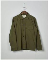 Uskees - Organic Lightweight Buttoned Overshirt Olive Large - Lyst