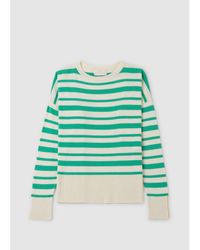 iBlues S Wanda Boxy Striped Sweater - Green