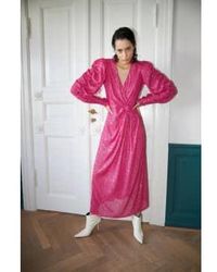 Stella Nova - Paillettes midi robe rose pâle - Lyst