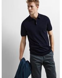SELECTED - Berg ss -polo in der marine stricken - Lyst