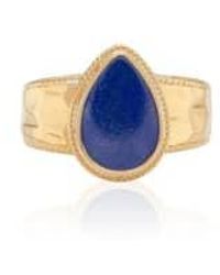 Anna Beck - Lapis Hammered Drop Ring 8 - Lyst