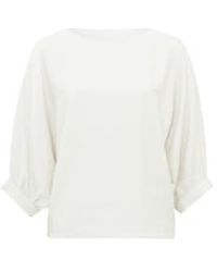 Yaya - Batwing Top With Boatneck And Long Sleeves Or Off - Lyst