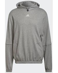 adidas Cotton Athletics Zne 2 Hoodie In Grey Bq0074 in Gray for Men | Lyst