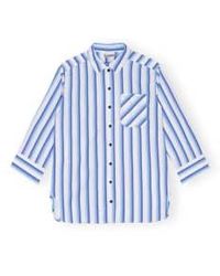 Ganni - Stripe Cotton Shirt 38 - Lyst