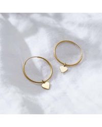 Posh Totty Designs - 18ct Gold Plate Large Hoop Heart Charm Earrings Gold Plated - Lyst