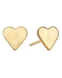Posh Totty Designs - Plated Mini Heart Stud Earrings Plated Sterling Silver / - Lyst
