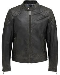 Belstaff - Outlaw Jacket Hand Waxed Leather Black - Lyst