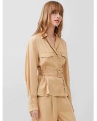 French Connection - Elkie Twill Belted Jacket Or Biscotti - Lyst