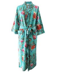 Powell Craft - Ladies Exotic Flower Print Cotton Dressing Gown Cotton - Lyst