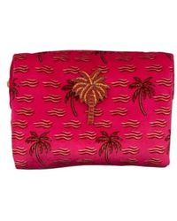 SIXTON LONDON - Palm Make Up Bag And Palm Pin Large Recycled Velvet - Lyst