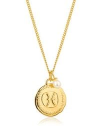 Claudia Bradby - Plated Pearl Pisces Zodiac Necklace / - Lyst