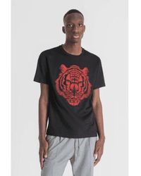Antony Morato - T-shirt slim fit imprimé en tigre noir et rouge - Lyst
