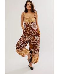 Free People - Bali Albright Jumpsuit Coffee Combo Xs - Lyst