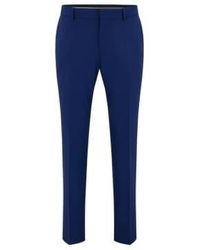 BOSS - Dark Blue H Genius Mm 224 Slim Fit Trousers - Lyst