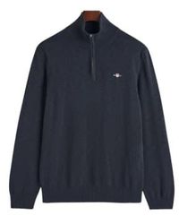 GANT - Cotton Flamme Half-zip Sweater M Navy - Lyst