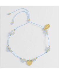 Estella Bartlett - Heart And Flower Beaded Bracelet Plated - Lyst