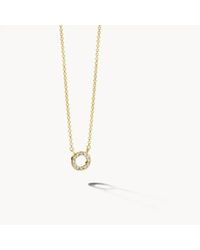 Blush Lingerie - 14k Gold Circle Pave Necklace - Lyst