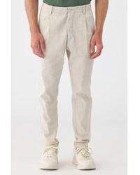 Transit - Pantalon à double face en coton à rayures / lin Stone - Lyst