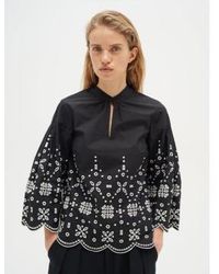 Inwear - Blusa bordada algodón dorika negro - Lyst