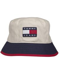 Tommy Hilfiger Chapeau Bucket Corporate Tommy Jeans Heritage en Coton - Bleu