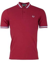 Fred Perry - Reissues Original Single Tipped Polo Oxblood 924 42 - Lyst