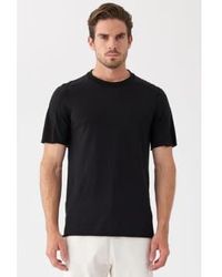 Transit - T-shirt en coton avec insert tricoté noir - Lyst