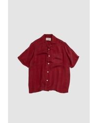 Portuguese Flannel - Cupro Shirt Stripe Bordeaux S - Lyst