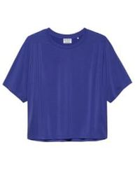 Catwalk Junkie - Ultra Marine Pleated Shoulder T-shirt 34 - Lyst