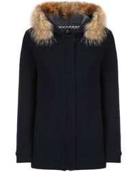 Woolrich Sweat à capuche Femme Coton Nylon Polaire - Noir