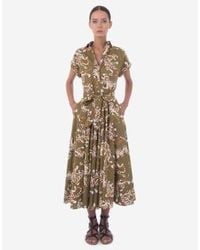 Sara Roka - Danielle Tiger Print Short Sleeve Midi Dress Col: 201 , 12 - Lyst