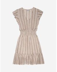 Rails - Tara Multi Stripe Frill Sleeve Elasticated Dress Size: S, Col: B L - Lyst
