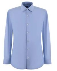 BOSS - H-hank-kent Light Slim Fit Stretch Cotton Twill Shirt 50512824 450 16.5 - Lyst