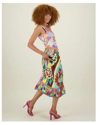 ME 369 - Vanessa Flower Printed Midid Skirt Flowers Xss - Lyst