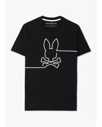 Psycho Bunny - Herren-t-shirt "chester" mit bestickter grafik in schwarz - Lyst